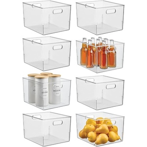 image:imageiDesign Storage Bin with Handles 12 x 10 x 8 Clear  For Kitchen Pantry Cabinet Nursery CraftsPack of 8