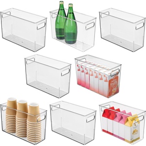 image:imageiDesign Tall Plastic Storage Bin with Handles for Fridge or Freezer  Set of 8  Clear  Made in USAPack of 8
