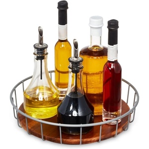 image:imageiDesign The Ra Safford Collection Acacia Wood and Wire Turntable 11 Spinner