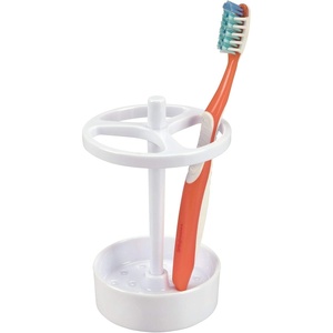 image:imageiDesign Toothbrush Holder Clear  For Normal to Large Toothbrushes Fits Spin Brushes Holds ToothpasteWhite