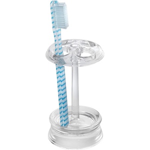 image:imageiDesign Toothbrush Holder Clear Pack of 2  4 Divided Sections For Bathroom or VanityClear