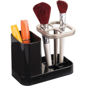 image:imageiDesign Toothbrush Holder with Storage Cup Bathroom Sink Organizer for Toothpaste and Electric Toothbrushes BlueBlack