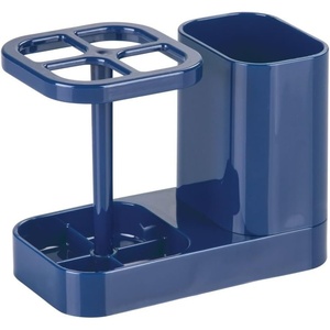image:imageiDesign Toothbrush Holder with Storage Cup Bathroom Sink Organizer for Toothpaste and Electric Toothbrushes BlueNavy