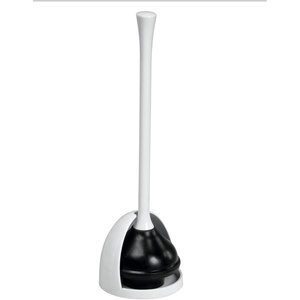 image:imageiDesign Una Toilet Plunger with Holder White 58 x 58 x 195  BPAFree PlasticWhite