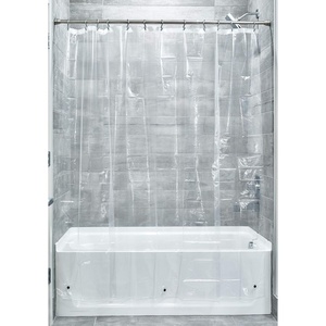 image:imageiDesign Vinyl Shower Curtain Liner 72 x 84 Clear  12 Grommets Weighted MagnetsPack of 1