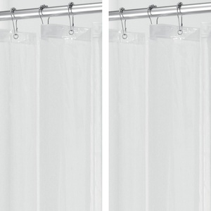 image:imageiDesign Vinyl Shower Liner PVCFree Mold and MildewResistant Curtain for Master Guest Kids Bathroom Bathtub 72 x 72  ClearClear
