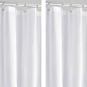 image:imageiDesign Vinyl Shower Liner PVCFree Mold and MildewResistant Curtain for Master Guest Kids Bathroom Bathtub 72 x 72  ClearLavender