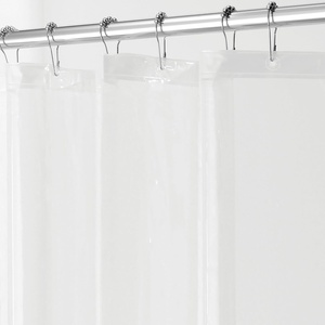 image:imageiDesign Waterproof PEVA Bathroom Shower Curtain Liner  72 x 72 White  Waterproof Use Alone or With Fabric CurtainClear