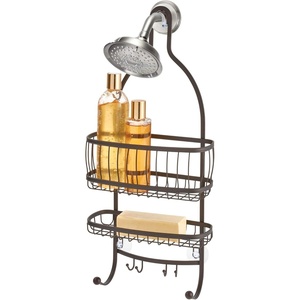 image:imageiDesign York Metal ExtraWide Hanging Shower Caddy Silver  10 x 4 x 22Bronze