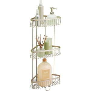 image:imageiDesign York Metal Wire Corner Standing Shower Caddy 3Tier Bath Shelf Baskets for Towels Soap Shampoo Lotion Accessories SatinSatin