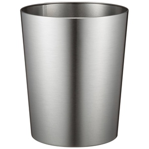 image:imageiDesignRound Metal Waste Basket The Patton Collection  8 x 8 x 97 Brushed Stainless Steel