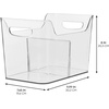 image:imageInterDesign iDesign Divided Fridge Organizer Bin with Handles Clear  Refrigerator or Freezer BinPack of 1