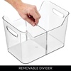image:imageInterDesign iDesign Divided Fridge Organizer Bin with Handles Clear  Refrigerator or Freezer BinPack of 1