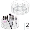 image:imageInterDesign iDesign Rotating Makeup Organizer with Dividers and Lipstick Holders  Set of 2  ClearSectioned2 pk