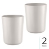 image:imageInterDesign iDesign Small Steel Round Bathroom Trash Set of 2Coconut White Oasis Waste Can M2Pack of 2