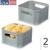 image:imageInterDesign iDesign Storage Bins with Handles Set of 4 Gray  Organize Kitchen Bathroom or Home OfficePack of 2