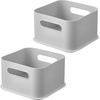 image:imageInterDesign iDesign Storage Bins with Handles Set of 4 Gray  Organize Kitchen Bathroom or Home OfficePack of 2