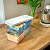image:imageRosanna Pansino x iDesign Recycled Plastic Kitchen Storage Bins Includes 1 Large Bin with Lid and 2 Medium Bins Multicolored BinsMarshmallow Lid 6 x 12 x 6MultiMarshmallow