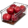 image:imageThe Ra Safford Collection by iDesign Open Front Wire Basket with Acacia Wood 16 x 8 x 6 CharcoalCharcoal