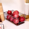 image:imageThe Ra Safford Collection by iDesign Open Front Wire Basket with Acacia Wood 16 x 8 x 6 CharcoalCharcoal