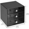 image:imageiDesign 3Drawer Stackable Sunglasses Organizer  Clear Glasses Storage Eyewear Display HolderBlack