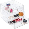 image:imageiDesign 3Drawer Stackable Sunglasses Organizer  Clear Glasses Storage Eyewear Display HolderClear