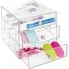 image:imageiDesign 3Drawer Stackable Sunglasses Organizer  Clear Glasses Storage Eyewear Display HolderClear
