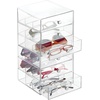 image:imageiDesign 3Drawer Stackable Sunglasses Organizer  Clear Glasses Storage Eyewear Display HolderClear