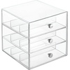 image:imageiDesign 3Drawer Stackable Sunglasses Organizer  Clear Glasses Storage Eyewear Display HolderClear