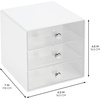 image:imageiDesign 3Drawer Stackable Sunglasses Organizer  Clear Glasses Storage Eyewear Display HolderWhite