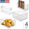 image:imageiDesign 4Piece Plastic Organizer Bin Set Clear  Two 10 x 8 x 5 Bins Two 10 x 4 x 5 Bins For Pantry and Cabinet Organization Made in the USA10 x 12 x 10