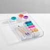 image:imageiDesign 4Section Stackable Makeup Drawer Organizer Set of 2 Clear  For Cosmetics and ToiletriesPack of 1