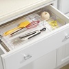 image:imageiDesign 4Section Stackable Makeup Drawer Organizer Set of 2 Clear  For Cosmetics and ToiletriesPack of 1