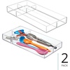 image:imageiDesign 4Section Stackable Makeup Drawer Organizer Set of 2 Clear  For Cosmetics and ToiletriesPack of 2