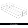 image:imageiDesign 4Section Stackable Makeup Drawer Organizer Set of 2 Clear  For Cosmetics and ToiletriesPack of 2