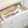 image:imageiDesign 4Section Stackable Makeup Drawer Organizer Set of 2 Clear  For Cosmetics and ToiletriesPack of 2