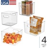 image:imageiDesign 50 Recycled Plastic Refrigerator Set Made in The USA  Versatile Design Ideal for Freezer Pantry and Cabinet Organization Two 5 x 5 x 14 and Two 10 x 5 x 14 Bins Clear8 x 16 x 6