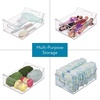 image:imageiDesign 50 Recycled Plastic Refrigerator Set Made in The USA  Versatile Design Ideal for Freezer Pantry and Cabinet Organization Two 5 x 5 x 14 and Two 10 x 5 x 14 Bins Clear145 x 15 x 10