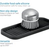 image:imageiDesign 63883 Lineo Silicone Kitchen Sink Tray for Sponges Scrubbers Soap Stovetop Spoon Holder 9 x 35 x 05 Gray  for CountertopsBlack