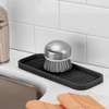 image:imageiDesign 63883 Lineo Silicone Kitchen Sink Tray for Sponges Scrubbers Soap Stovetop Spoon Holder 9 x 35 x 05 Gray  for CountertopsBlack