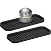 image:imageiDesign 63883 Lineo Silicone Kitchen Sink Tray for Sponges Scrubbers Soap Stovetop Spoon Holder 9 x 35 x 05 Gray  for CountertopsBlack