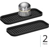 image:imageiDesign 63883 Lineo Silicone Kitchen Sink Tray for Sponges Scrubbers Soap Stovetop Spoon Holder 9 x 35 x 05 Gray  for CountertopsBlack