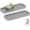 image:imageiDesign 63883 Lineo Silicone Kitchen Sink Tray for Sponges Scrubbers Soap Stovetop Spoon Holder 9 x 35 x 05 Gray  for CountertopsGray