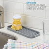 image:imageiDesign 63883 Lineo Silicone Kitchen Sink Tray for Sponges Scrubbers Soap Stovetop Spoon Holder 9 x 35 x 05 Gray  for CountertopsGray