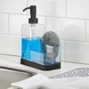 image:imageiDesign 67080 Forma Plastic Soap Pump with Caddy Dispenser with Storage Compartment for Bathroom Kitchen Countertops Sinks Set of 1 Stainless  Dispenser with Storage Compartment for Bathroom Kitchen CountertopsClearMatte Black
