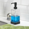 image:imageiDesign 67080 Forma Plastic Soap Pump with Caddy Dispenser with Storage Compartment for Bathroom Kitchen Countertops Sinks Set of 1 Stainless  Dispenser with Storage Compartment for Bathroom Kitchen CountertopsClearMatte Black
