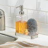image:imageiDesign 67080 Forma Plastic Soap Pump with Caddy Dispenser with Storage Compartment for Bathroom Kitchen Countertops Sinks Set of 1 Stainless  Dispenser with Storage Compartment for Bathroom Kitchen CountertopsClearBrushed Ss