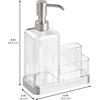 image:imageiDesign 67080 Forma Plastic Soap Pump with Caddy Dispenser with Storage Compartment for Bathroom Kitchen Countertops Sinks Set of 1 Stainless  Dispenser with Storage Compartment for Bathroom Kitchen CountertopsClearBrushed Ss