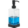 image:imageiDesign 67080 Forma Plastic Soap Pump with Caddy Dispenser with Storage Compartment for Bathroom Kitchen Countertops Sinks Set of 1 Stainless  Dispenser with Storage Compartment for Bathroom Kitchen CountertopsClearMatte Black
