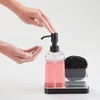 image:imageiDesign 67080 Forma Plastic Soap Pump with Caddy Dispenser with Storage Compartment for Bathroom Kitchen Countertops Sinks Set of 1 Stainless  Dispenser with Storage Compartment for Bathroom Kitchen CountertopsClearMatte Black
